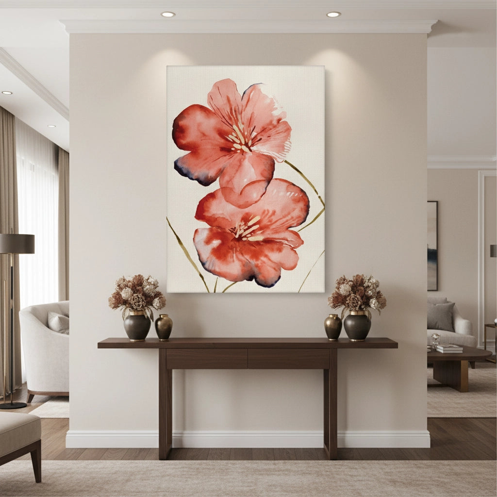 2Abstract Coral Flower - Canvas