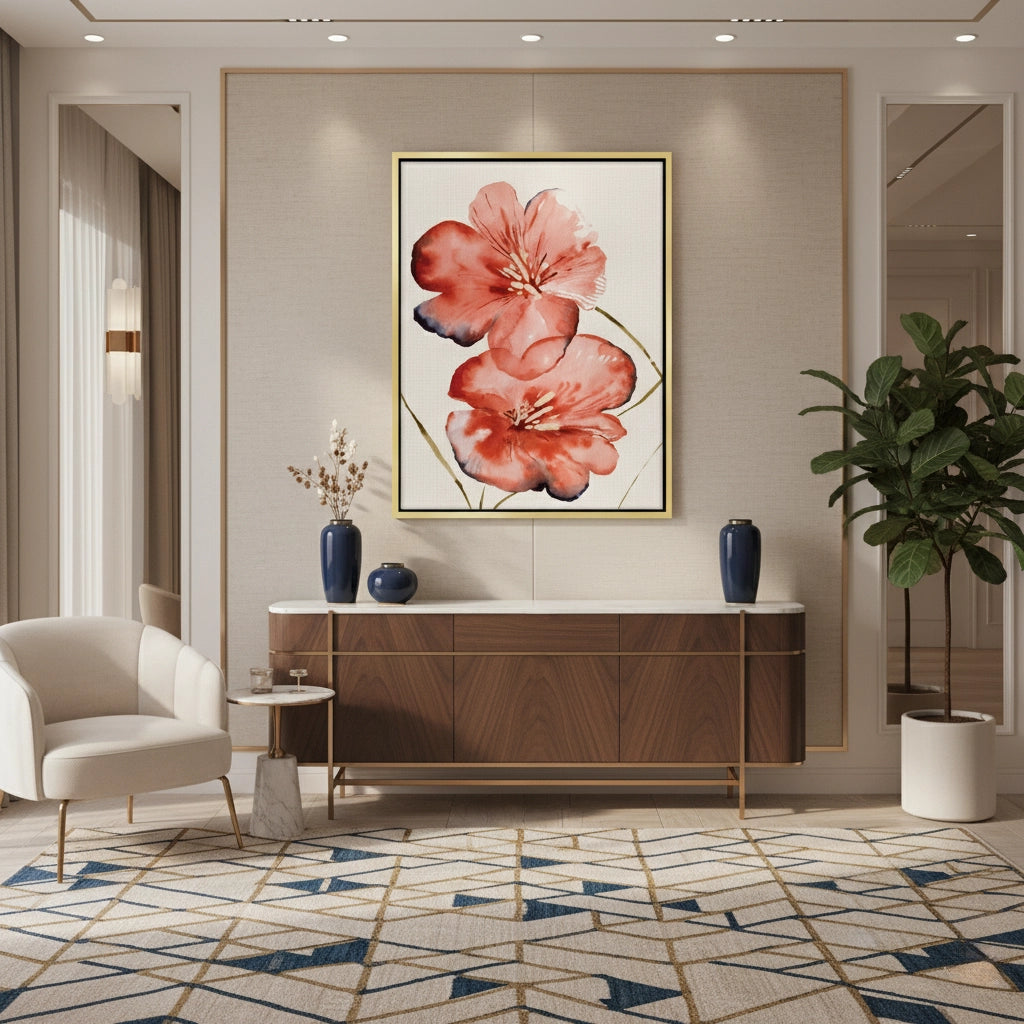 2Abstract Coral Flower - Canvas