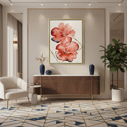 Abstract Coral Flower - Canvas