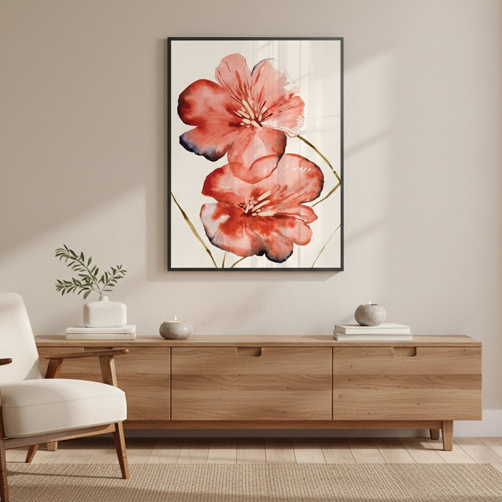 2Abstract Coral Flower - Fine Art