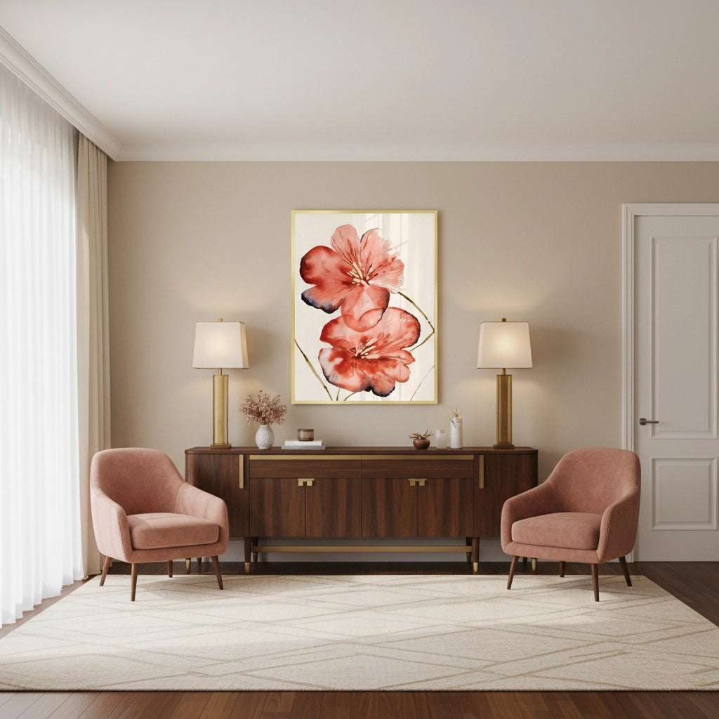 2Abstract Coral Flower - Fine Art