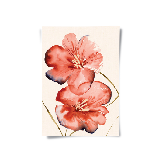 Abstract Coral Flower - Poster