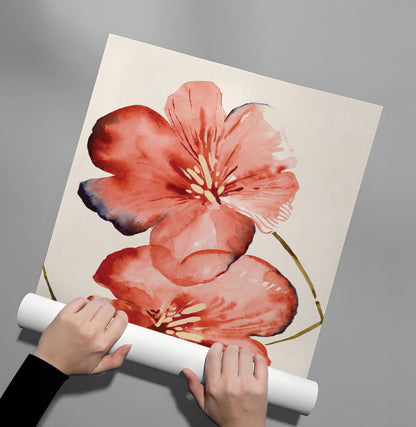 Abstract Coral Flower - Poster