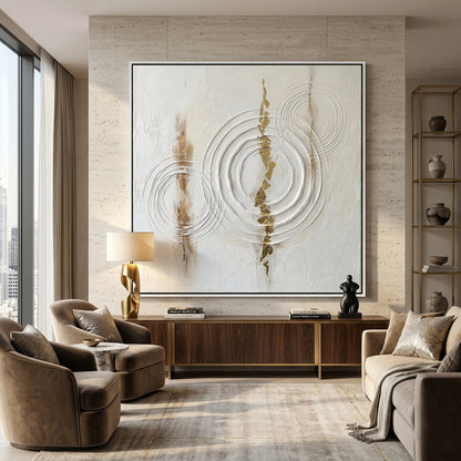 Contemporary 'Abstract Echoes' abstract art with a sense of movement and depth, premium wall decor available in the UAE.