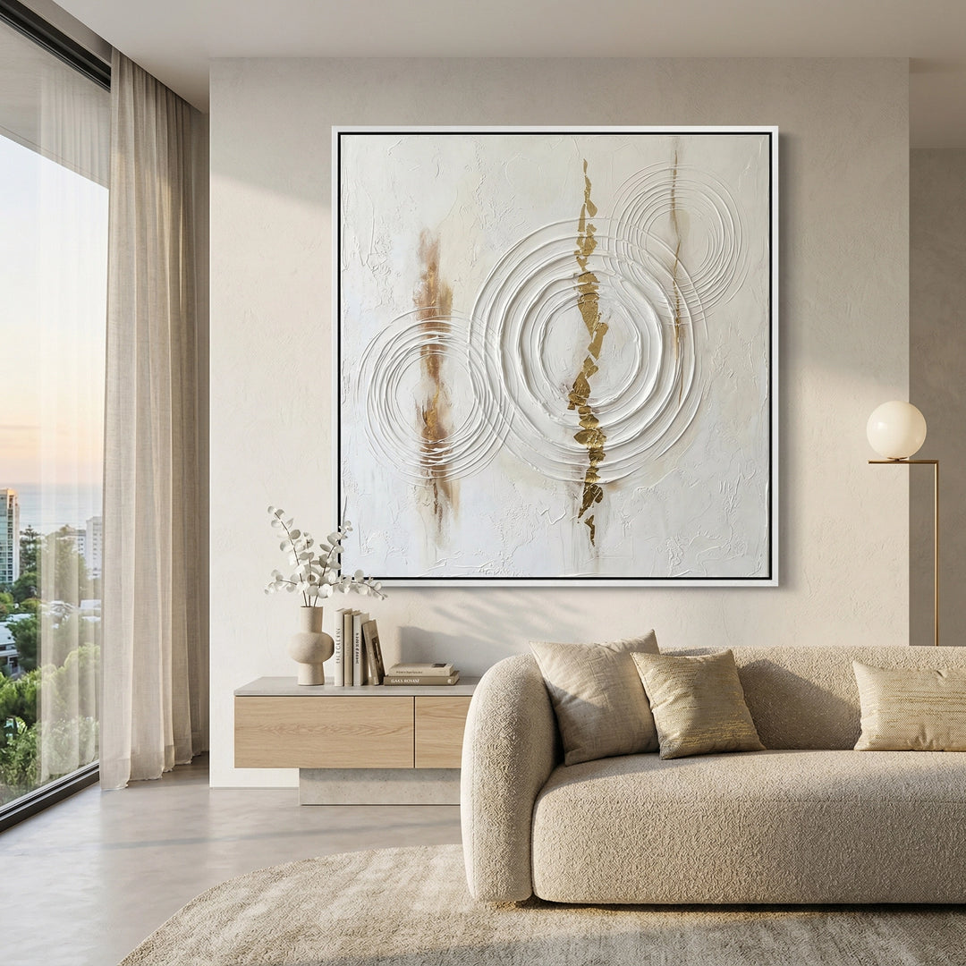 Modern 'Abstract Echoes' ceramic vase with a repetitive etched pattern, an elegant shelf accessory for a high-end Middle Eastern home.
