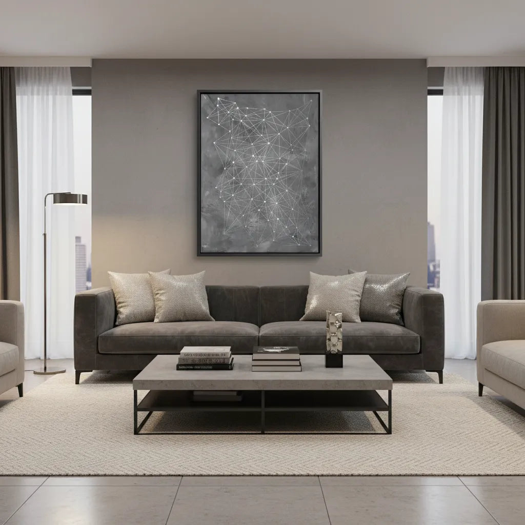 Abstract Geometric Network - Canvas - Jasmineart.ae