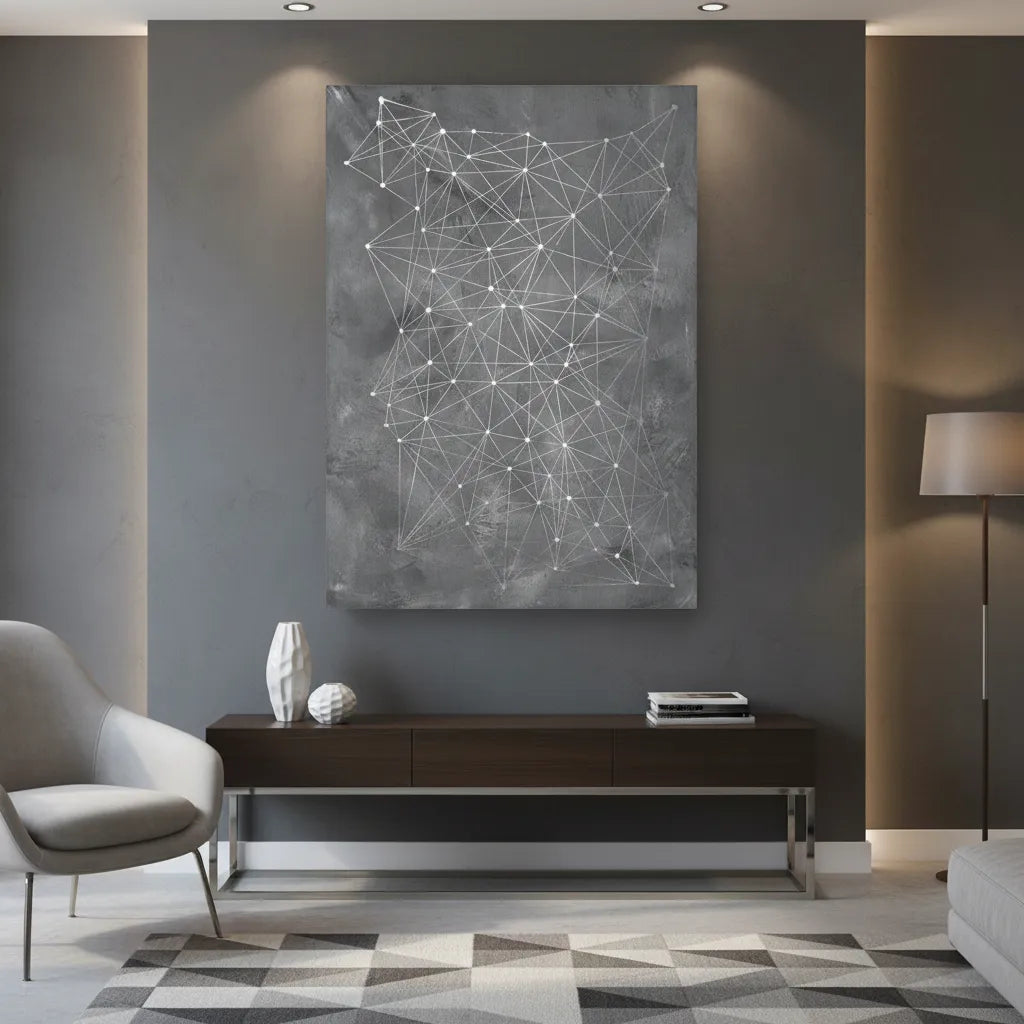 Abstract Geometric Network - Canvas - Jasmineart.ae
