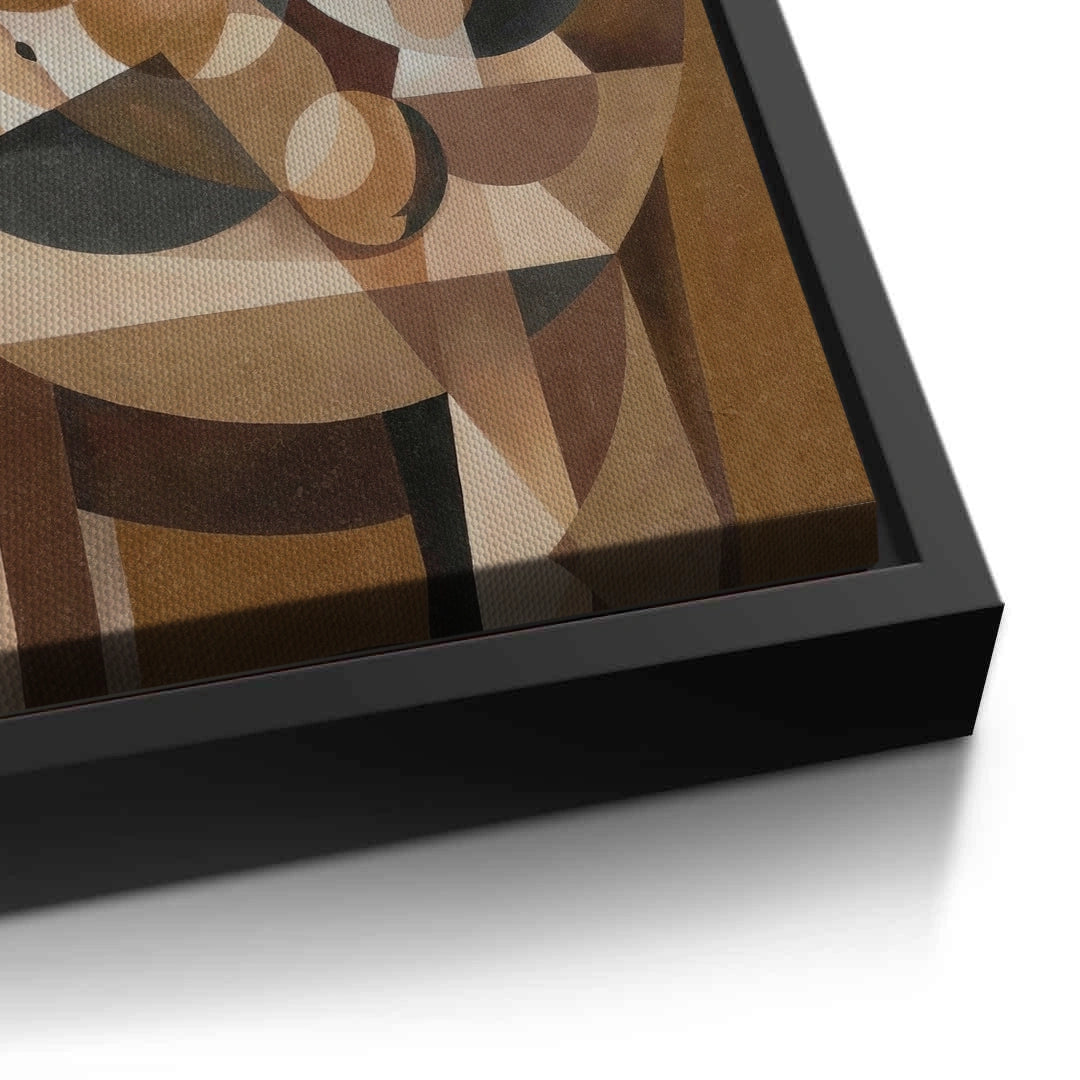 2Abstract Geometric Vase and Fruit - Canvas