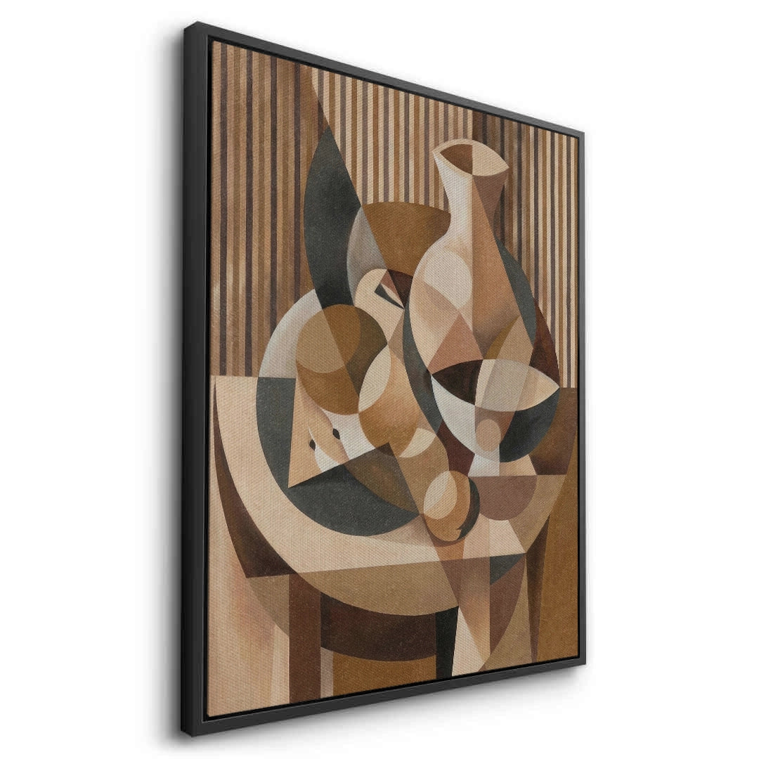 2Abstract Geometric Vase and Fruit - Canvas