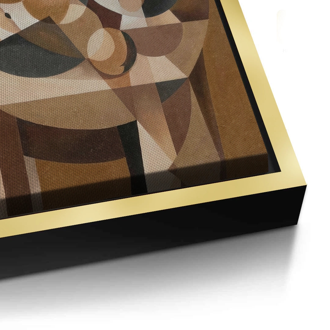 2Abstract Geometric Vase and Fruit - Canvas