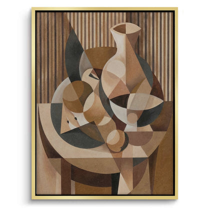 Abstract Geometric Vase and Fruit - Canvas