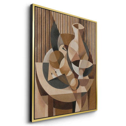Abstract Geometric Vase and Fruit - Canvas