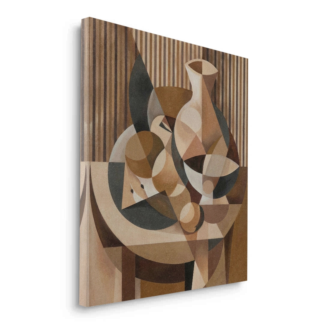 2Abstract Geometric Vase and Fruit - Canvas