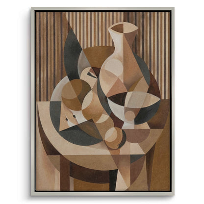Abstract Geometric Vase and Fruit - Canvas