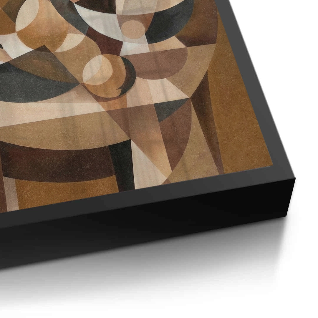 2Abstract Geometric Vase and Fruit - Fine Art