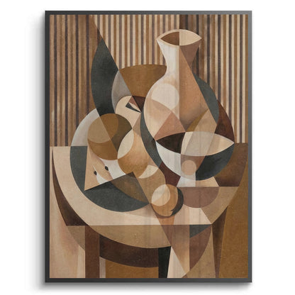 Abstract Geometric Vase and Fruit - Fine Art
