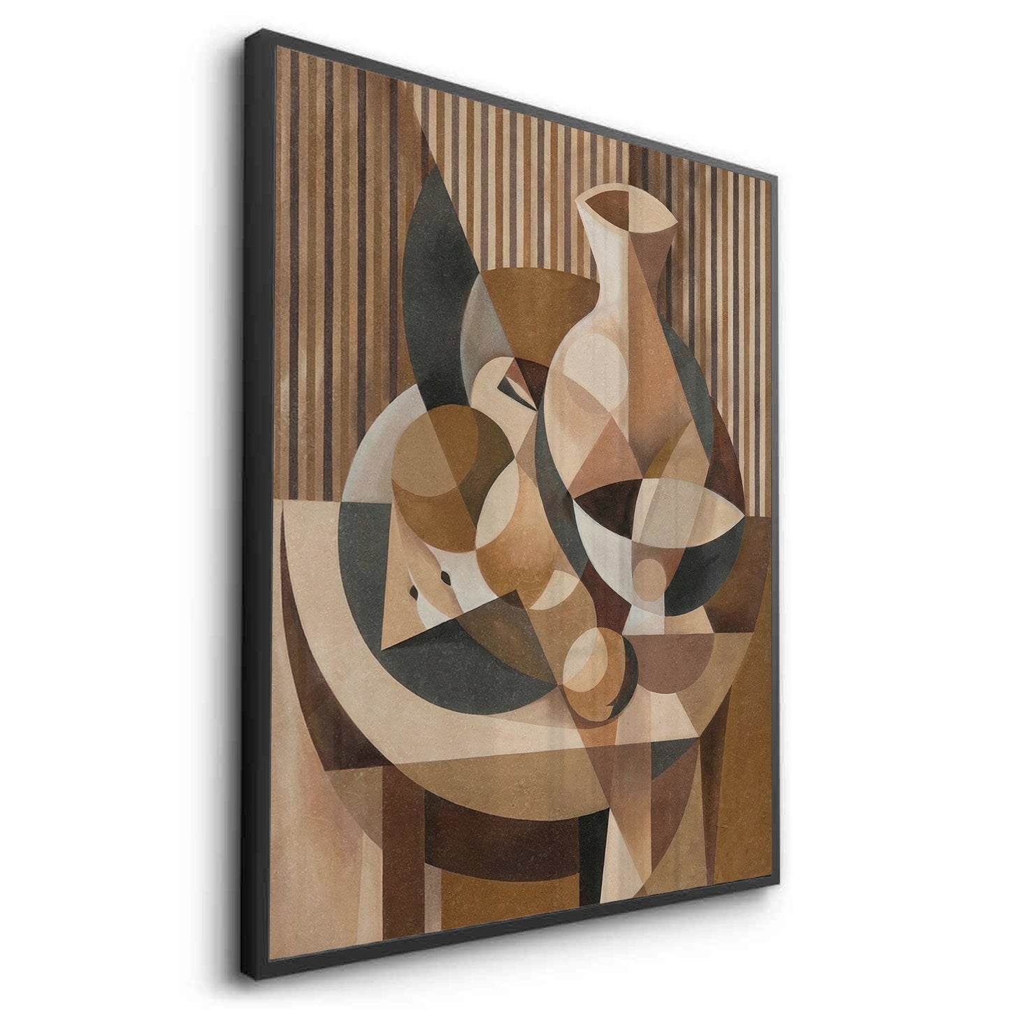 2Abstract Geometric Vase and Fruit - Fine Art