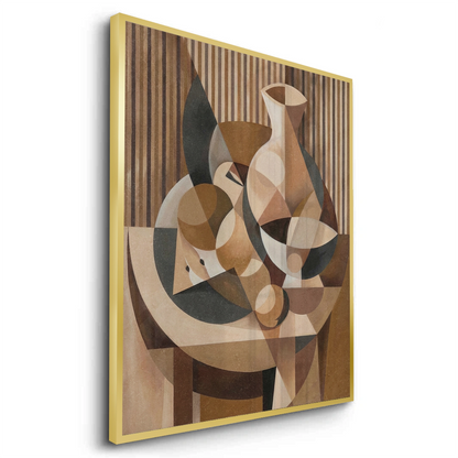 Abstract Geometric Vase and Fruit - Fine Art