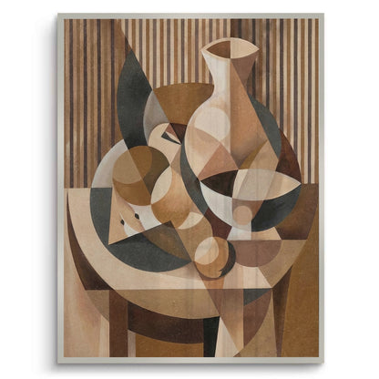 Abstract Geometric Vase and Fruit - Fine Art