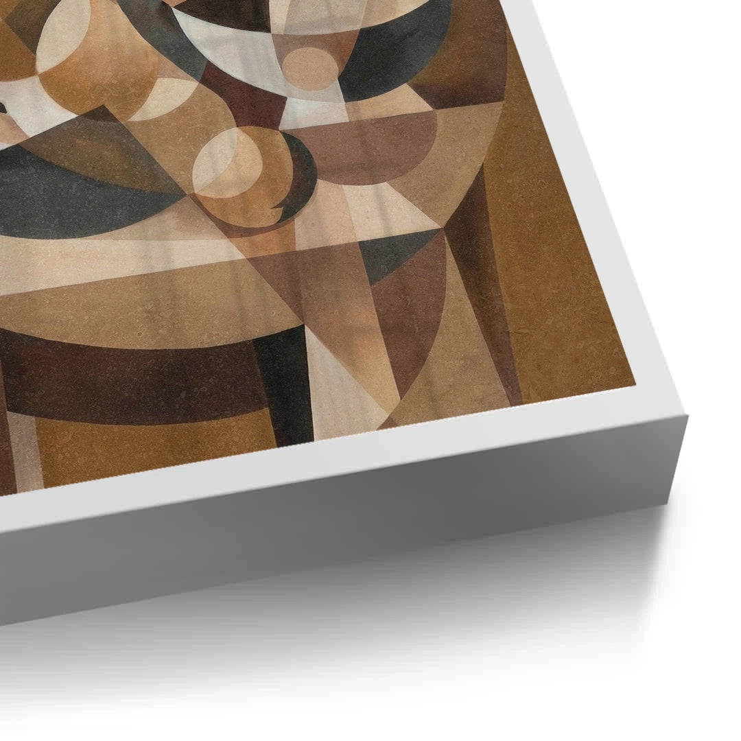 2Abstract Geometric Vase and Fruit - Fine Art