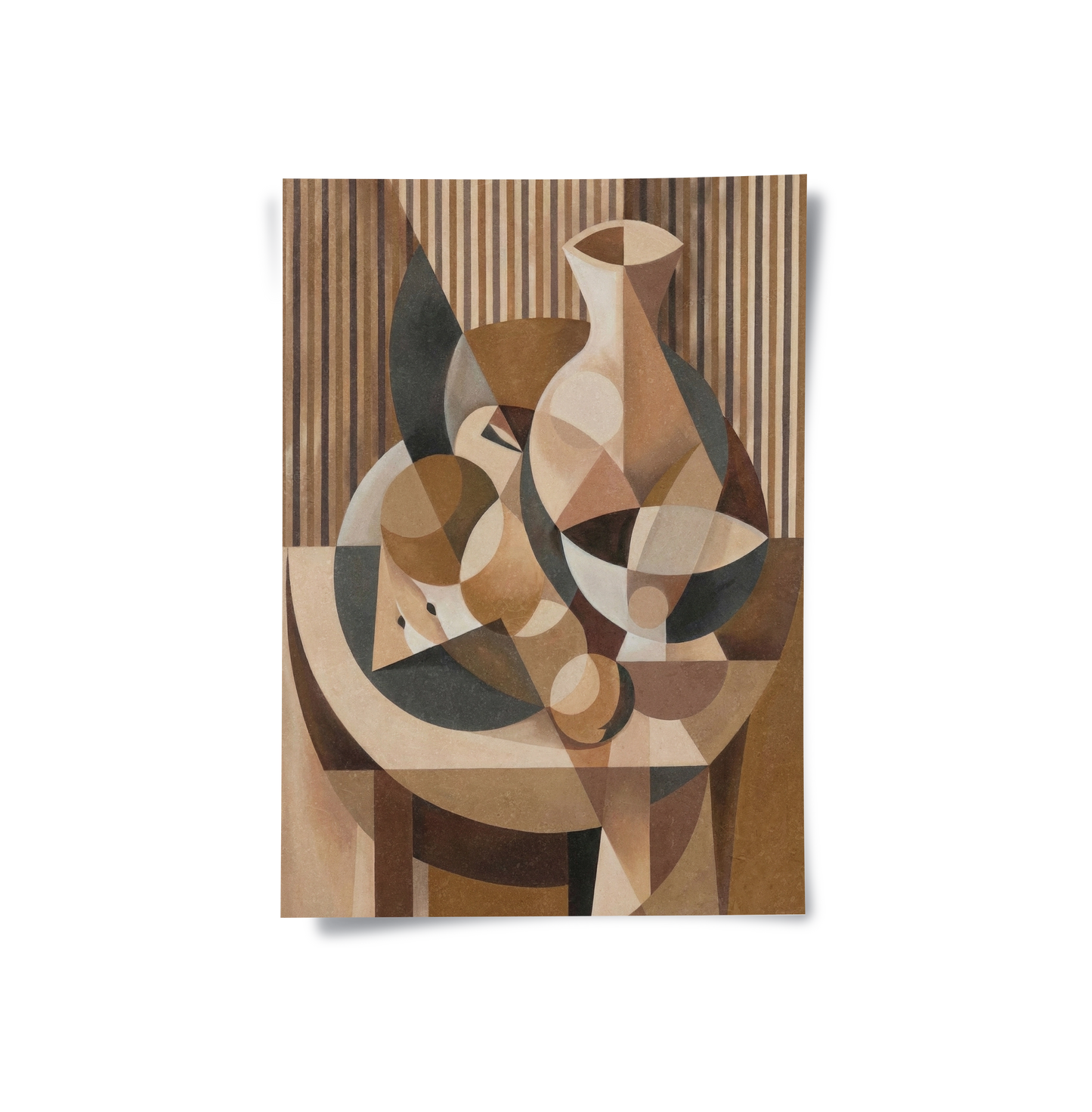 2Abstract Geometric Vase and Fruit - Poster