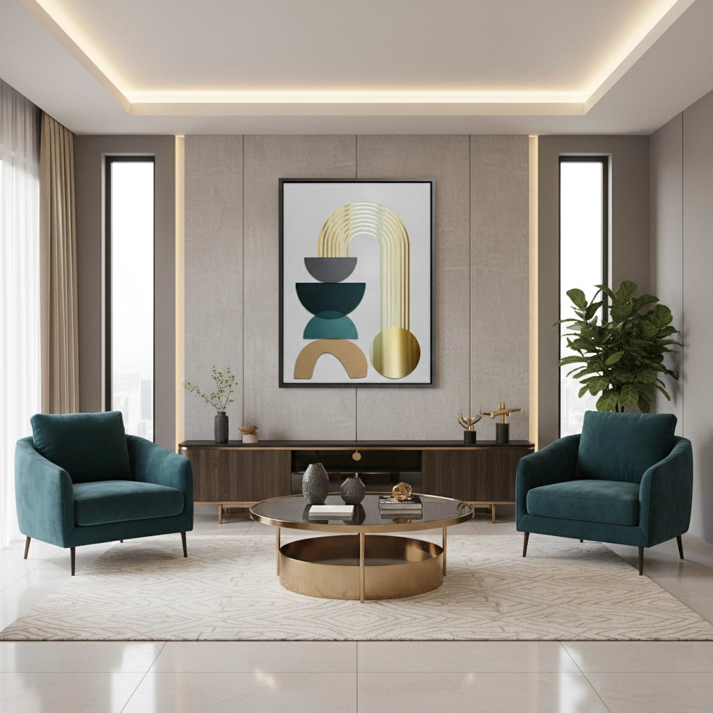 2Abstract Golden Arch - Canvas