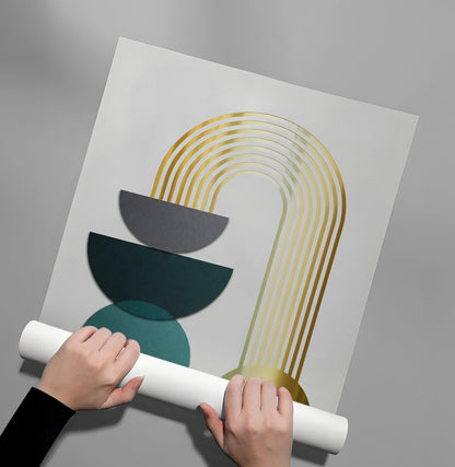Abstract Golden Arch - Poster