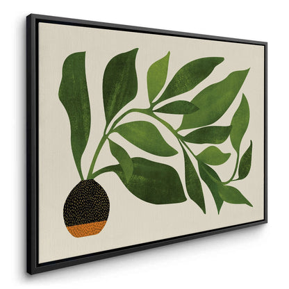 Abstract Green Leaf - Canvas