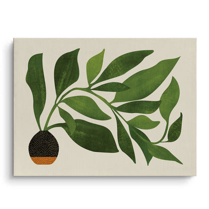 Abstract Green Leaf - Canvas