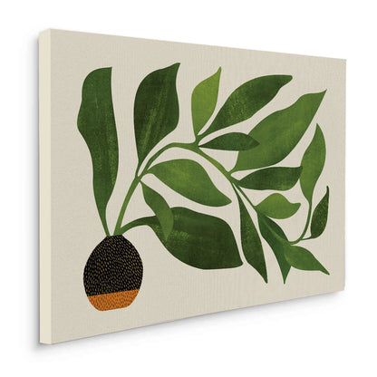 Abstract Green Leaf - Canvas