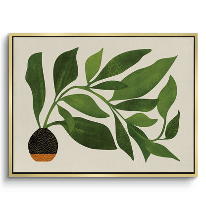 Abstract Green Leaf - Canvas