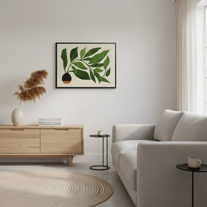 Abstract Green Leaf - Canvas