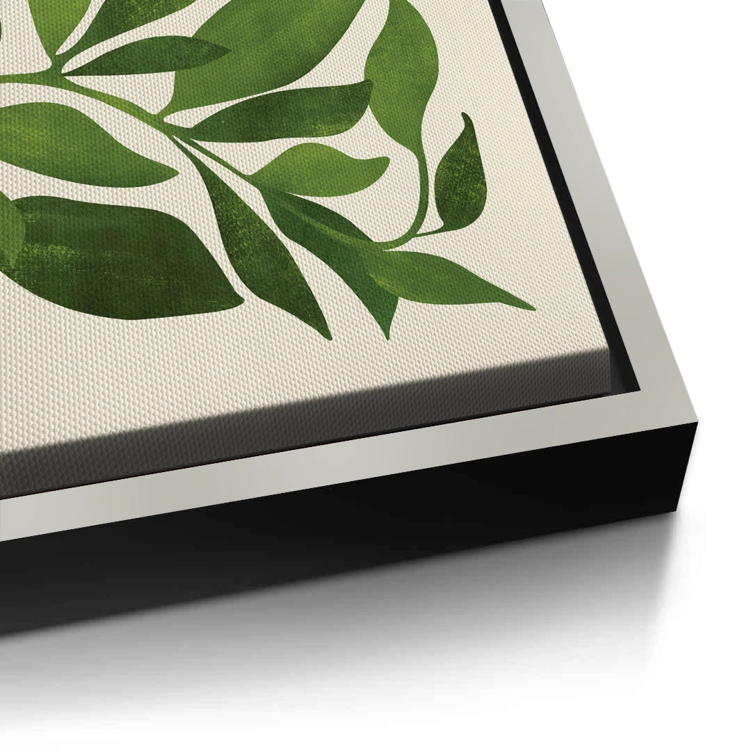 2Abstract Green Leaf - Canvas