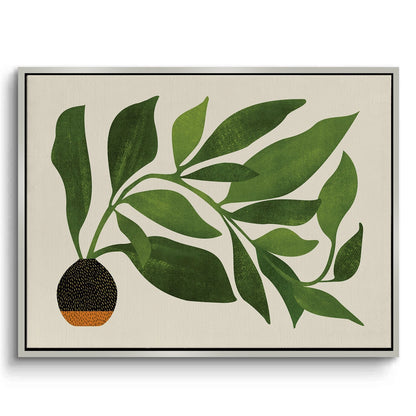 Abstract Green Leaf - Canvas