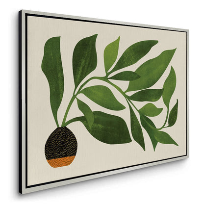 Abstract Green Leaf - Canvas