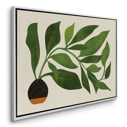 Abstract Green Leaf - Canvas