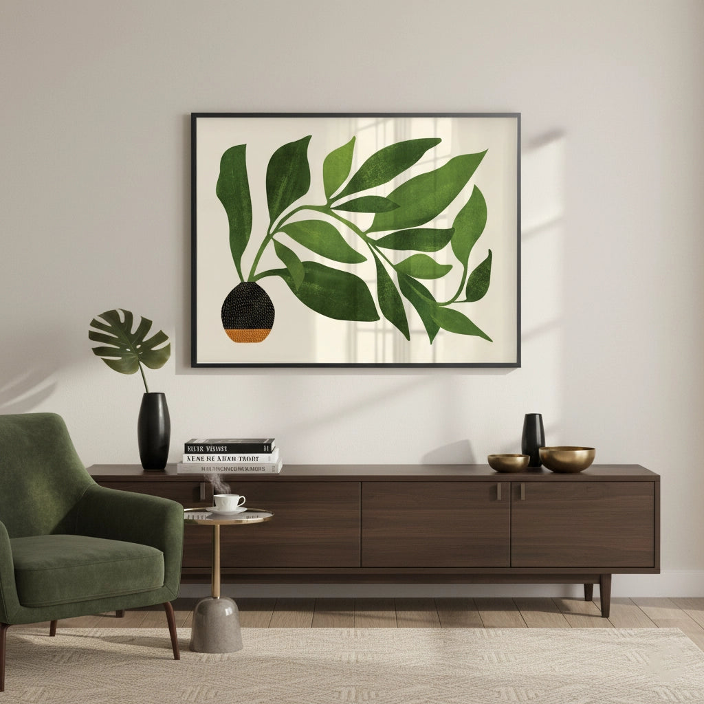 2Abstract Green Leaf - Fine Art