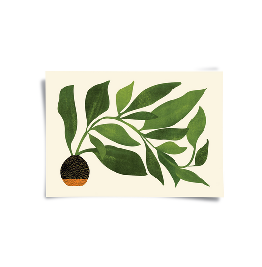 Abstract Green Leaf - Poster