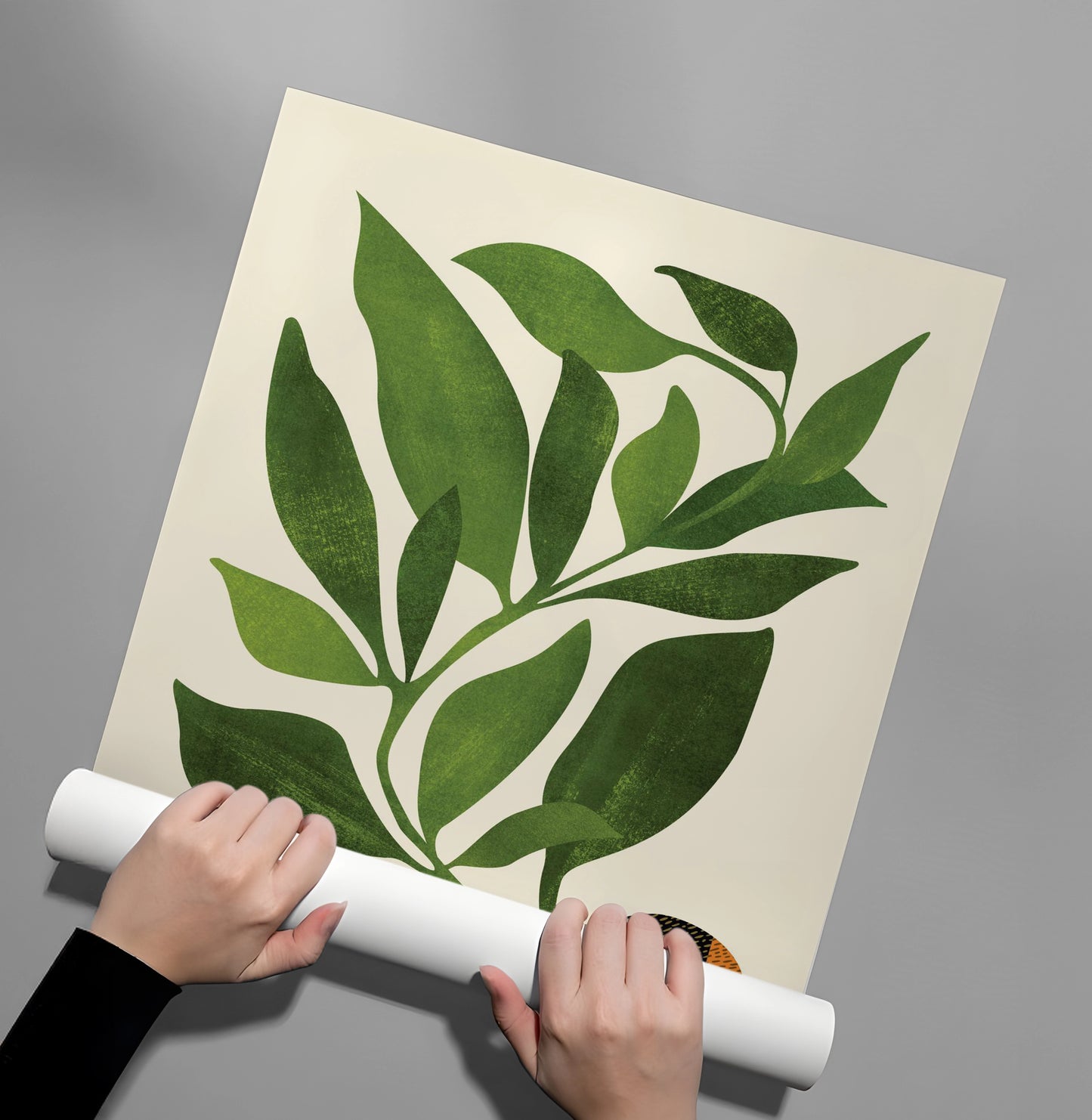 2Abstract Green Leaf - Poster