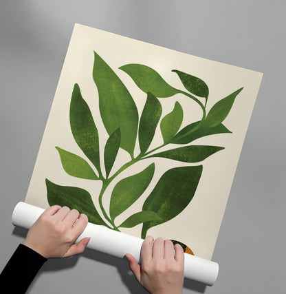 Abstract Green Leaf - Poster