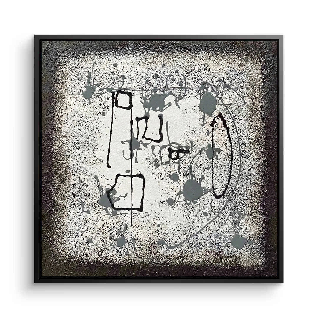 2Abstract Grey Drip Painting #AGDR220
