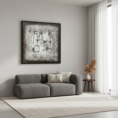 Abstract Grey Drip Painting #AGDR220
