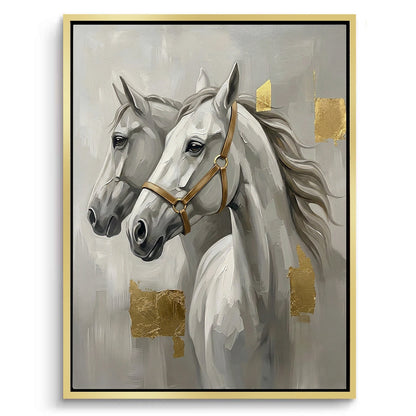 Abstract Grey Horse Duo #MAIN880