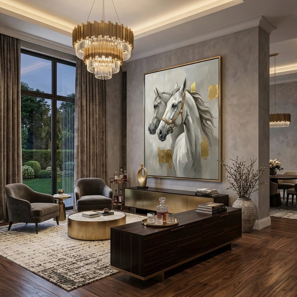Abstract Grey Horse Duo #MAIN880