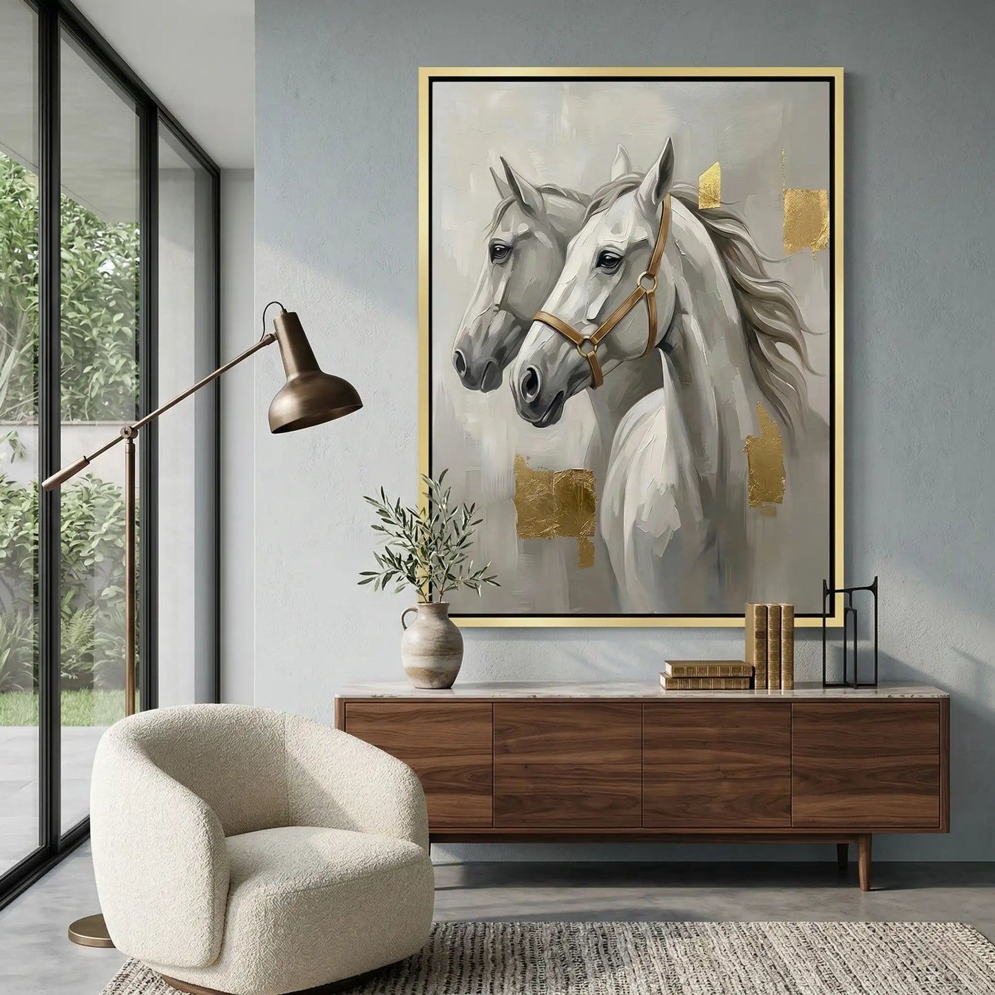 2Abstract Grey Horse Duo #MAIN880