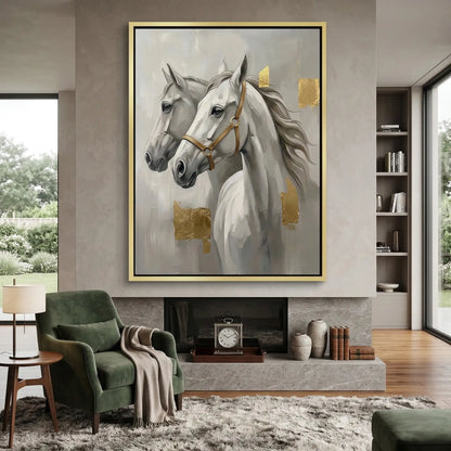 Abstract Grey Horse Duo #MAIN880