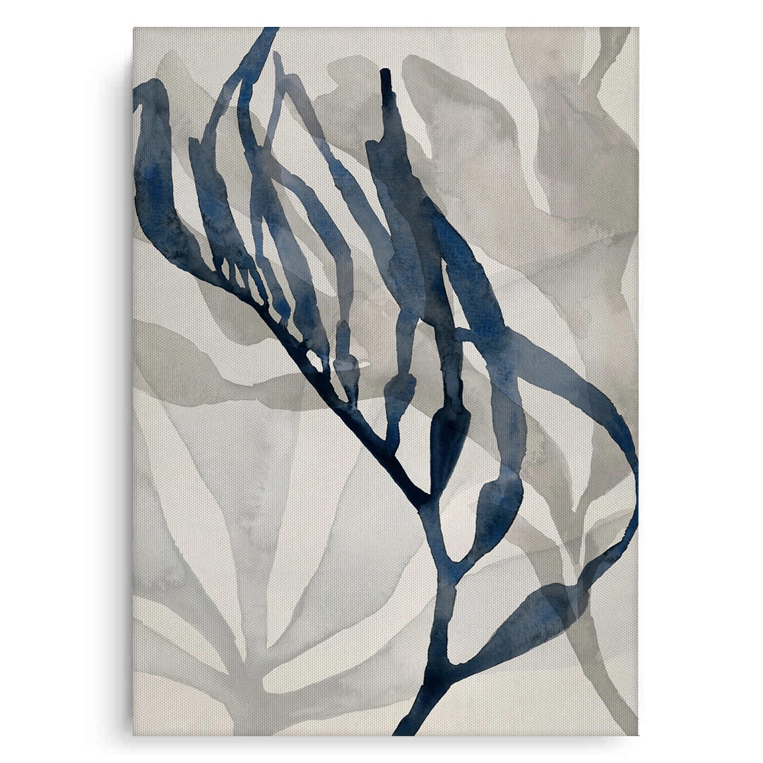 2Abstract Indigo Seaweed - Canvas