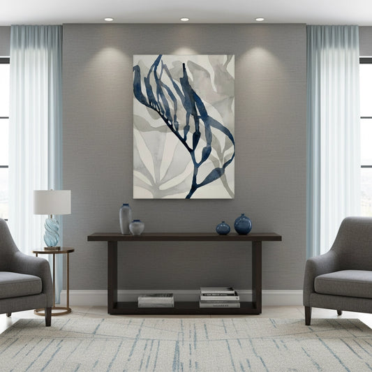 Abstract Indigo Seaweed - Canvas