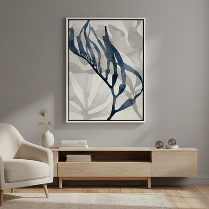 Abstract Indigo Seaweed - Canvas