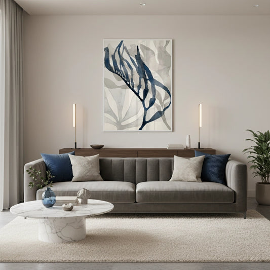 Abstract Indigo Seaweed - Fine Art